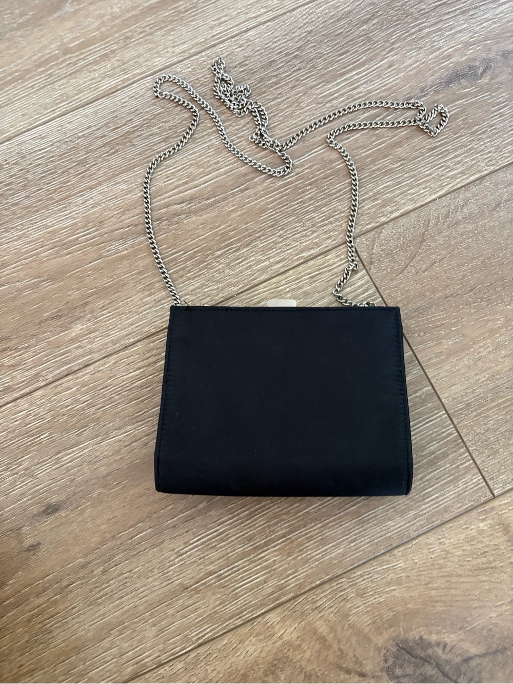 Express Black Crossbody with Silver Chain Strap